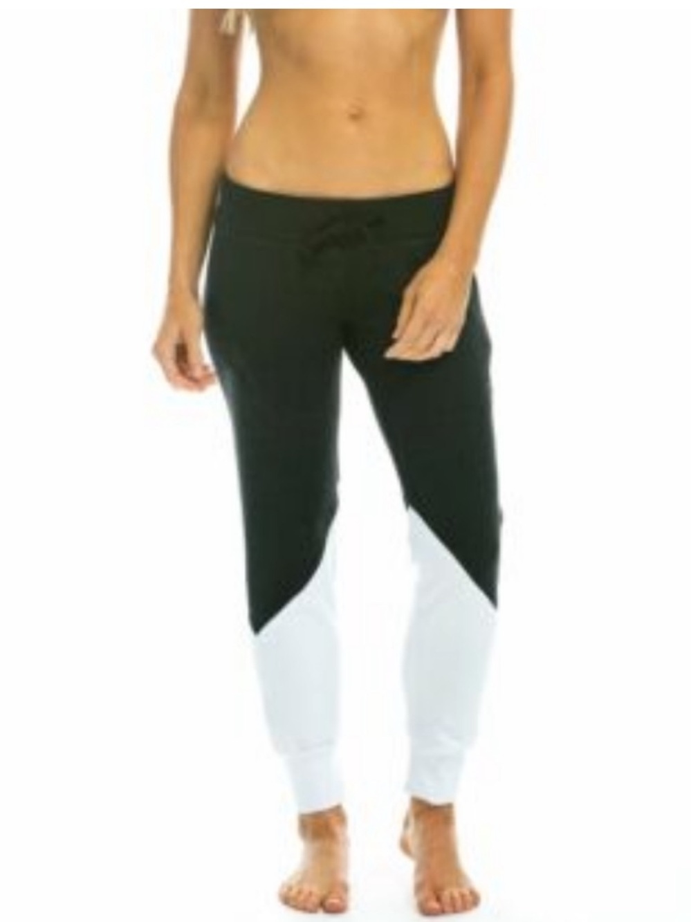 Aviator Nation Glider Colorblock Fleece Sweatpants Black White RARE